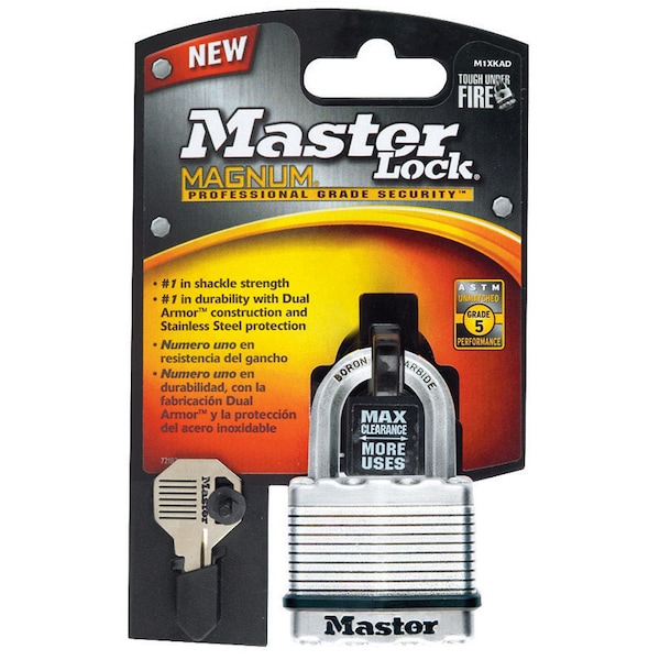 Master Lock Master Lock Magnum 1.25 in. H X 1-3/4 in. W Steel Dual Ball Bearing Locking Weather-Resistant Padloc - M1XKADCCSEN