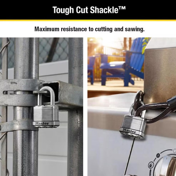 Master Lock Master Lock Magnum 3.56 in. H X 2 in. W X 2 in. L Laminated Steel Dual Ball Bearing Locking Weather-, PK3 - M5XTRILFCCSEN