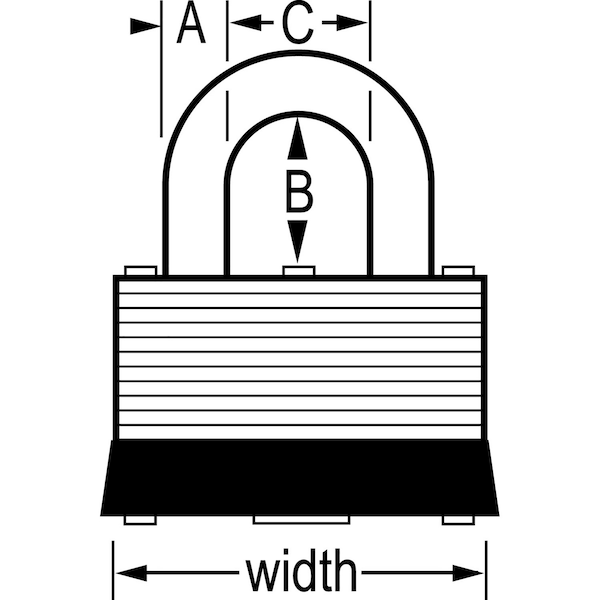 Master Lock Master Lock 1-1/16 in. H X 1-1/8 in. W Laminated Steel Warded Locking Exterior Padlock - 105D