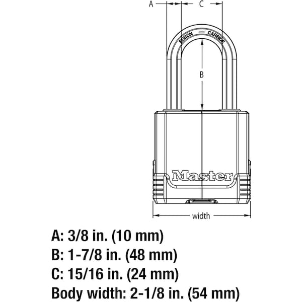 Master Lock Master Lock Magnum 2 in. H X 1-5 in. W X 2 in. L Steel Ball Bearing Locking Weather-Resistant Pad, PK2 - M515XTLHCCSEN
