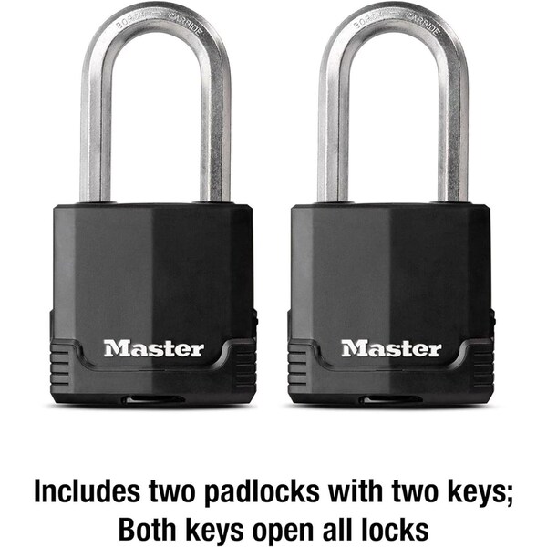 Master Lock Master Lock Magnum 2 in. H X 1-5 in. W X 2 in. L Steel Ball Bearing Locking Weather-Resistant Pad, PK2 - M515XTLHCCSEN