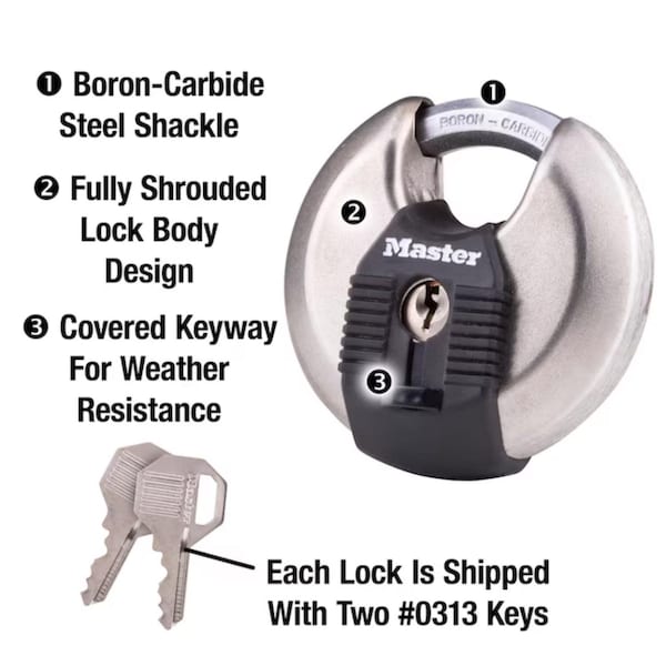 Master Lock Master Lock Magnum 1-1/2 in. H X 2-3/4 in. W Stainless Steel Ball Bearing Locking Shrouded Padlock - M40KA