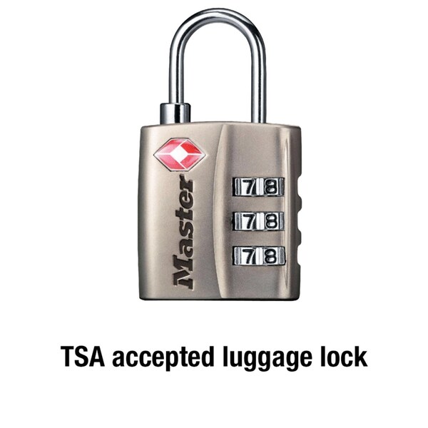 Master Lock Master Lock 1-5/16 in. H X 3/8 in. W X 1-3/16 in. L Metal 3-Dial Combination Luggage Lock - 4680DNLK