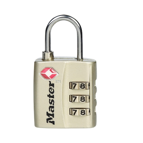 Master Lock Master Lock 1-5/16 in. H X 3/8 in. W X 1-3/16 in. L Metal 3-Dial Combination Luggage Lock - 4680DNLK