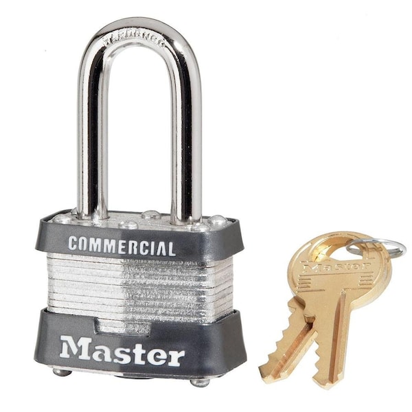 Master Lock Laminated Steel Padlock, No 3KALJ, KeyNo 3755 - 3KALF-3755