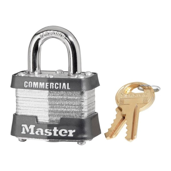 Master Lock Master Lock 1-9/16 in. W Steel 4-Pin Cylinder Exterior Padlock - 3KA#3704