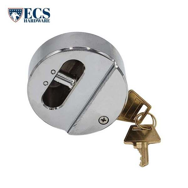 Ecs Hardware Hidden-Shackle Stainless Steel Puck-Style Lock KW1, Keyed Alike No 2 - ECSH-PLP-SS-KW1-KA2