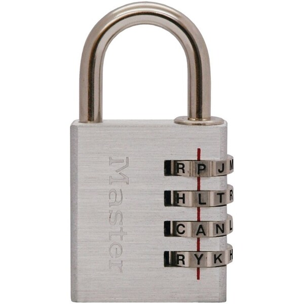 Master Lock Padlock, 1/4 in Dia Shackle, 7/8 in H Shackle, Steel Shackle, Aluminum Body, Nickel - 643DASTWD
