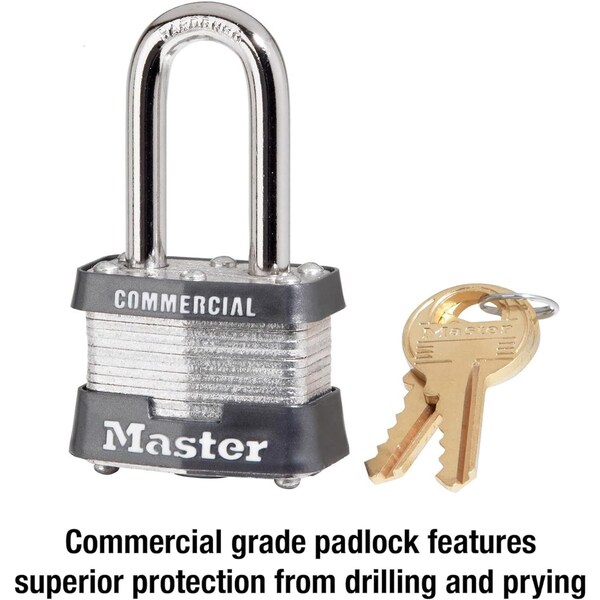 Master Lock Master Lock 3.145 in. H X 1-5/8 in. W X 1-9/16 in. L Steel Double Locking Exterior Padlock - 3KALF#3438