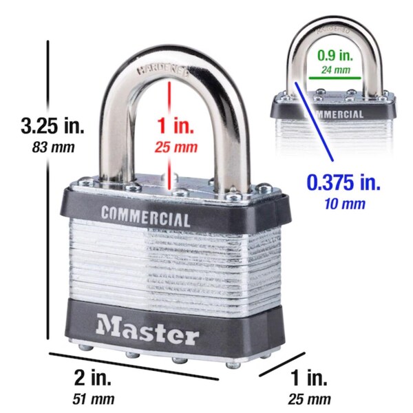 Master Lock Master Lock 2 in. W Steel Pin Tumbler Exterior Padlock - 5KA A389