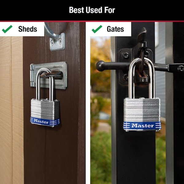 Master Lock Master Lock 1-9/16 in. W Steel Pin Tumbler Exterior Padlock, PK4 - 3QLF
