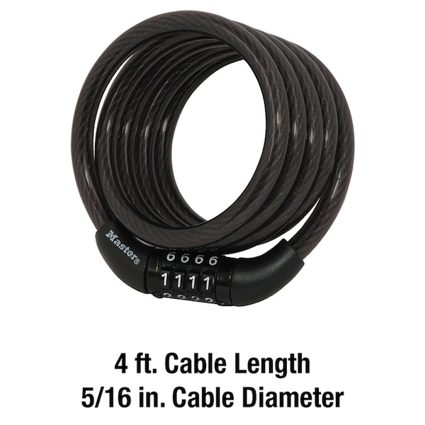 Master Lock Master Lock 5/16 in. D X 48 in. L Vinyl Coated Steel Locking Cable - 8143D