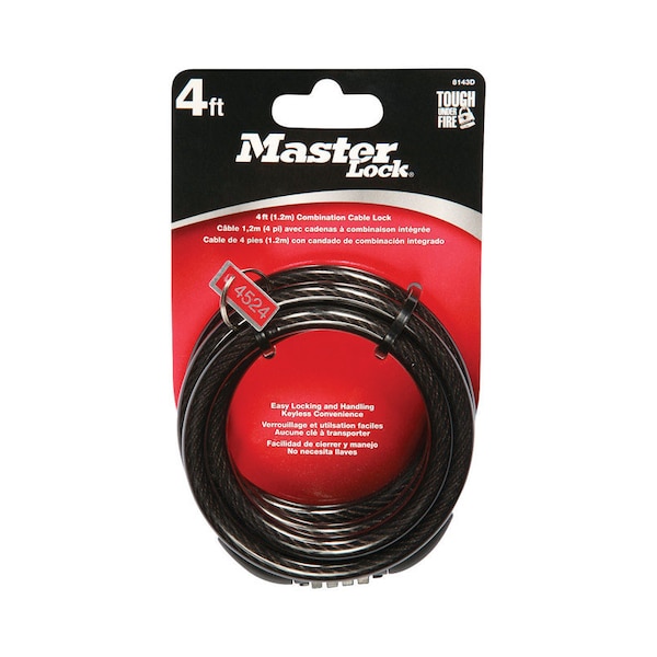 Master Lock Master Lock 5/16 in. D X 48 in. L Vinyl Coated Steel Locking Cable - 8143D