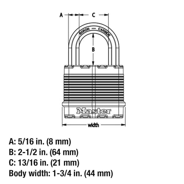 Master Lock Master Lock Magnum 1-9/16 in. H X 11/16 in. W X 1-3/4 in. L Steel Dual Ball Bearing Locking Weather-, PK2 - M1XTLJCCSEN