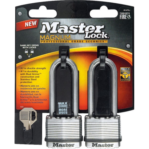 Master Lock Master Lock Magnum 1-9/16 in. H X 11/16 in. W X 1-3/4 in. L Steel Dual Ball Bearing Locking Weather-, PK2 - M1XTLJCCSEN