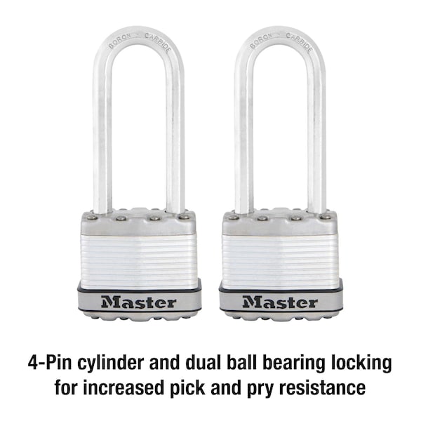 Master Lock Master Lock Magnum 1-9/16 in. H X 11/16 in. W X 1-3/4 in. L Steel Dual Ball Bearing Locking Weather-, PK2 - M1XTLJCCSEN