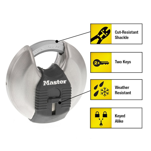 Master Lock Master Lock Magnum 2-3/4 in. H X 1-13 in. W X 2-3/4 in. L Steel Ball Bearing Shrouded Padlock, PK2 - M40XTCCSEN