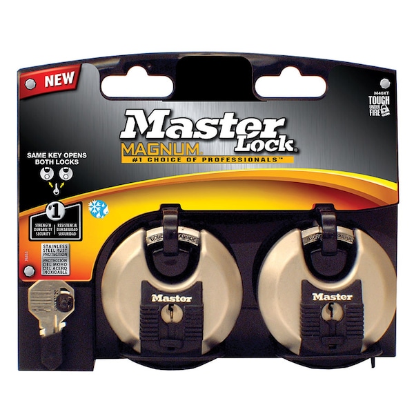 Master Lock Master Lock Magnum 2-3/4 in. H X 1-13 in. W X 2-3/4 in. L Steel Ball Bearing Shrouded Padlock, PK2 - M40XTCCSEN