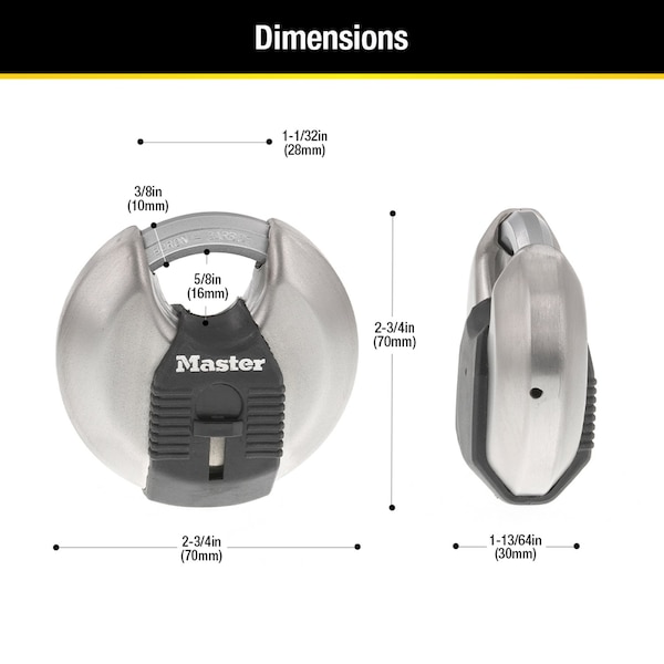Master Lock Master Lock Magnum 2-3/4 in. H X 1-13 in. W X 2-3/4 in. L Steel Ball Bearing Shrouded Padlock, PK2 - M40XTCCSEN