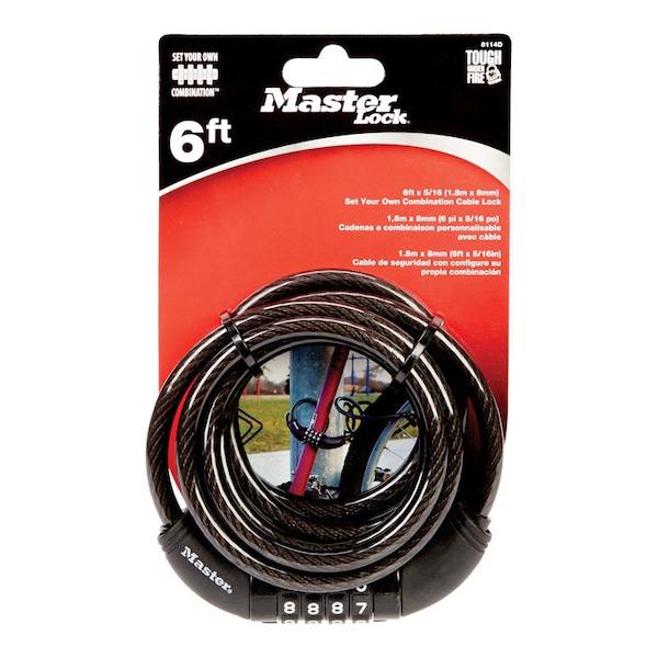 Master Lock Master Lock 5/16 in. D X 72 in. L Vinyl Coated Steel Locking Cable - 8114D