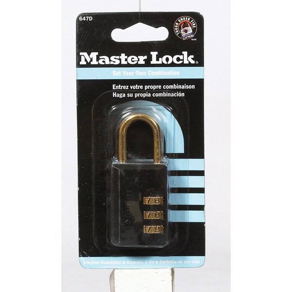Master Lock Master Lock 1-3/16 in. W Steel 3-Dial Combination Luggage Lock - 647D