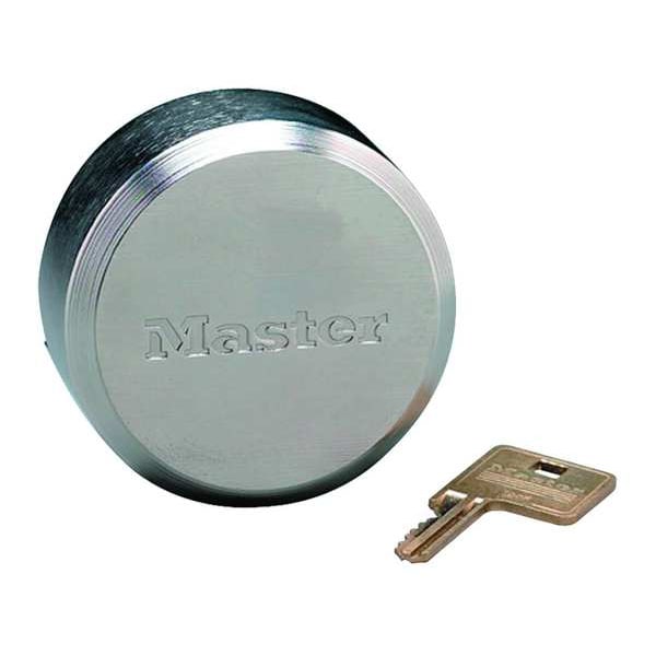Master Lock Padlock, Keyed Alike, Hidden Shackle, Round Zinc Body, Boron Shackle, 1 23/32 in W - 6271KA