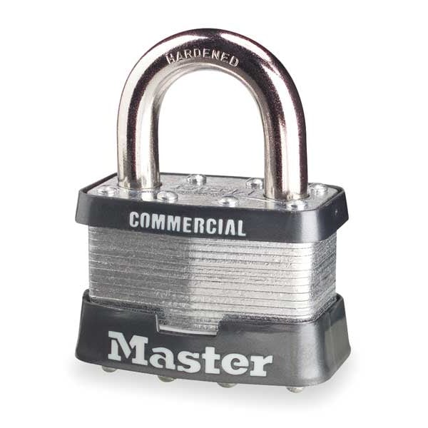 Master Lock Padlock, Keyed Different, Standard Shackle, Rectangular Steel Body, Steel Shackle, 15/16 in W - 5