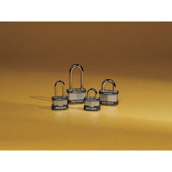 Master Lock Padlock, Keyed Different, Standard Shackle, Rectangular Steel Body, Steel Shackle, 15/16 in W - 5