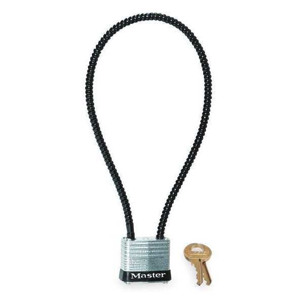 Master Lock Padlock, Keyed Alike, Flexible Shackle, Steel Body, Steel Shackle - 107KADSPT