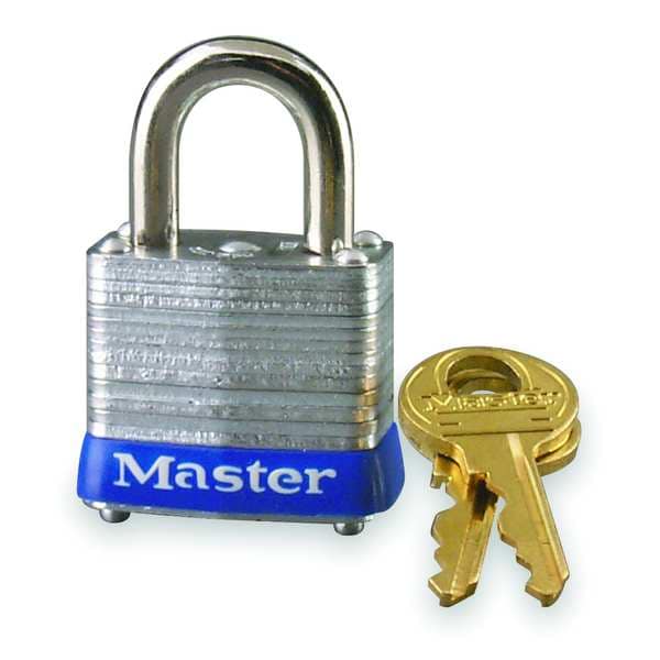 Master Lock Padlock, Keyed Different, Standard Shackle, Rectangular Steel Body, Steel Shackle, 1/2 in W - 7
