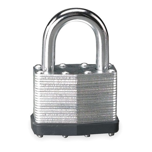 Zoro Select Padlock, Keyed Different, Standard Shackle, Rectangular Steel Body, Steel Shackle, 1 in W - 1XRT8