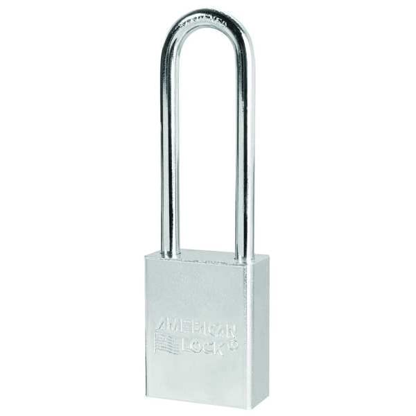 American Lock Padlock, Keyed Different, Long Shackle, Rectangular Steel Body, Boron Shackle, 3/4 in W - A5102