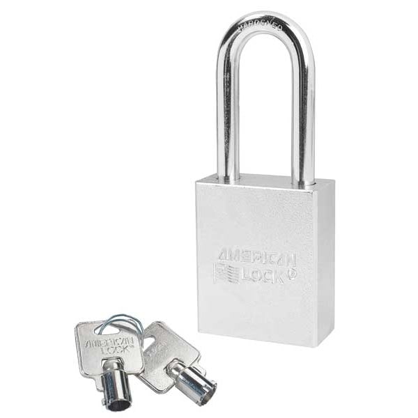 American Lock Padlock, Keyed Alike, Long Shackle, Rectangular Steel Body, Boron Shackle, 3/4 in W - A7201KA