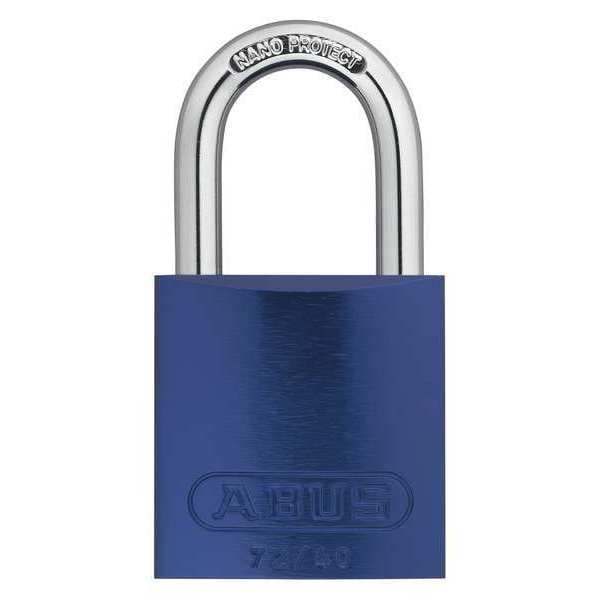 Abus Keyed Padlock, Open, Rectangular Aluminum Body, Hardened Steel Shackle, 3/4 in W, 6 PK - 19314