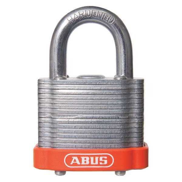 Abus Keyed Padlock, Open, Rectangular Steel Body, Hardened Steel Shackle, 3/4 in W - 19324