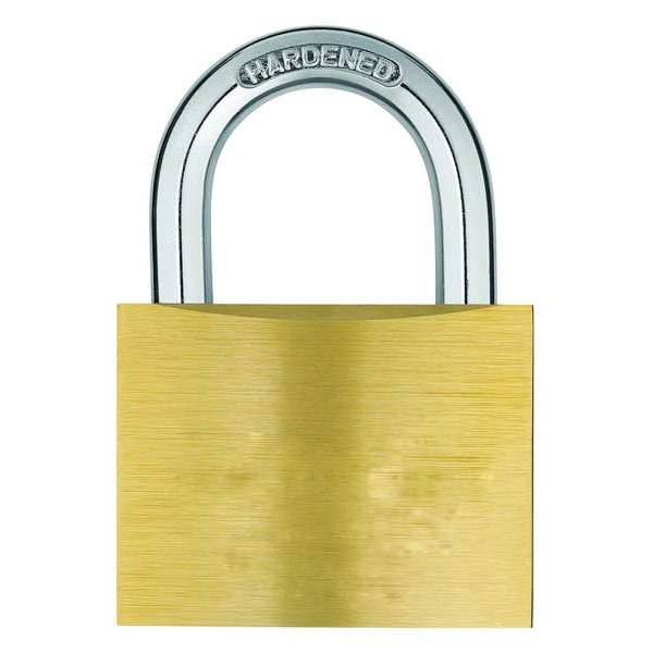 Zoro Select Padlock, Keyed Different, Standard Shackle, Rectangular Brass Body, Hardened Steel Shackle, 1 in W - 48JR13