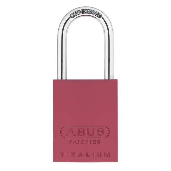 Abus Padlock, Keyed Alike, Long Shackle, Rectangular Aluminum Body, Steel Shackle, 1 in W - 83AL/40 (200) KA RED