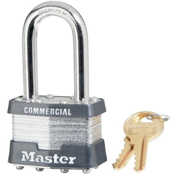 Master Lock 1KALF 2126 Padlock, Keyed Alike Key, Open Shackle, 5/16 in Dia Shackle, 1-1/2 in H Shackle, Steel Body - 1KALF#2126