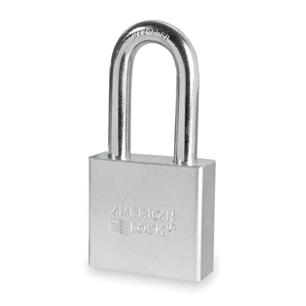 American Lock Padlock, Keyed Alike, Long Shackle, Round Steel Body, Boron Shackle, 3/4 in W - A5261KA