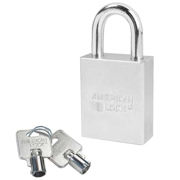 American Lock Padlock, Keyed Alike, Standard Shackle, Rectangular Steel Body, Boron Shackle, 3/4 in W - A7200KA