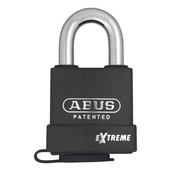 Abus Padlock, Coreless, Standard Shackle, Rectangular Hardened Steel Body, Steel Shackle, 1 in W - 83WP-IC/63