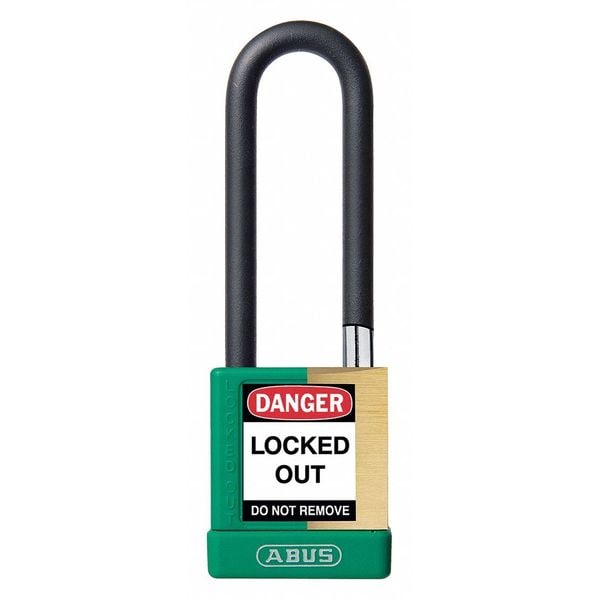 Abus Keyed Padlock, Open, Rectangular Steel Body, Hardened Steel Shackle, 3/4 in W - 20088
