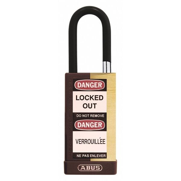 Abus Keyed Padlock, Open, Rectangular Steel Body, Hardened Steel Shackle, 3/4 in W - 20055