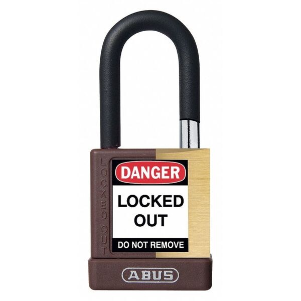 Abus Keyed Padlock, Open, Rectangular Steel Body, Hardened Steel Shackle, 3/4 in W - 20037