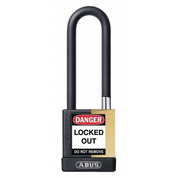 Abus Keyed Padlock, Open, Rectangular Steel Body, Hardened Steel Shackle, 3/4 in W - 20091