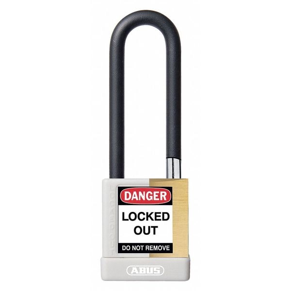 Abus Keyed Padlock, Open, Rectangular Steel Body, Hardened Steel Shackle, 3/4 in W - 20092
