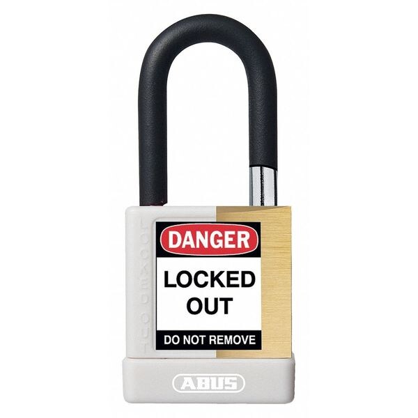 Abus Keyed Padlock, Open, Rectangular Steel Body, Hardened Steel Shackle, 3/4 in W - 20038