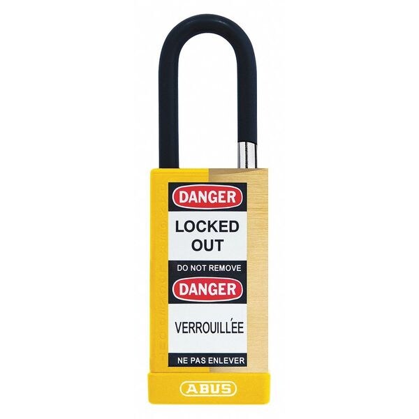 Abus Keyed Padlock, Open, Rectangular Steel Body, Hardened Steel Shackle, 3/4 in W - 20051