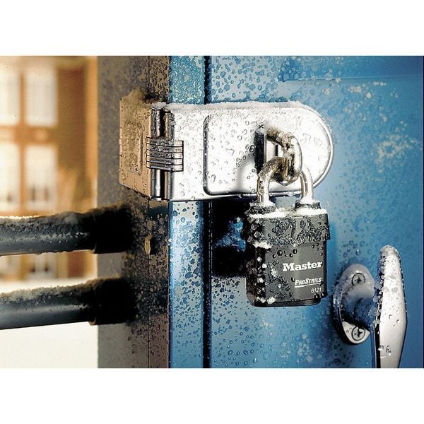 Master Lock Padlock, Keyed Alike, Standard Shackle, Rectangular Steel Body, Boron Shackle, 7/8 in W - 6121KA