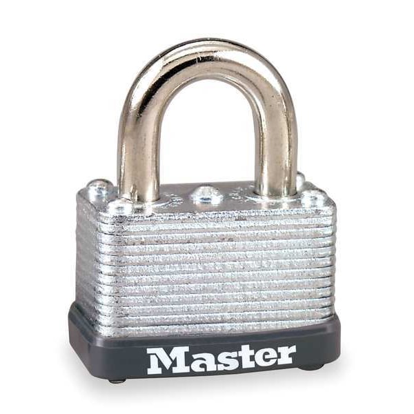 Master Lock Padlock, Keyed Different, Standard Shackle, Rectangular Steel Body, Steel Shackle, 9/16 in W - 22